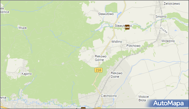 mapa Rekowo Górne, Rekowo Górne na mapie Targeo