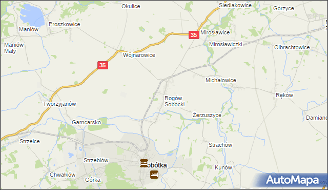 mapa Rogów Sobócki, Rogów Sobócki na mapie Targeo