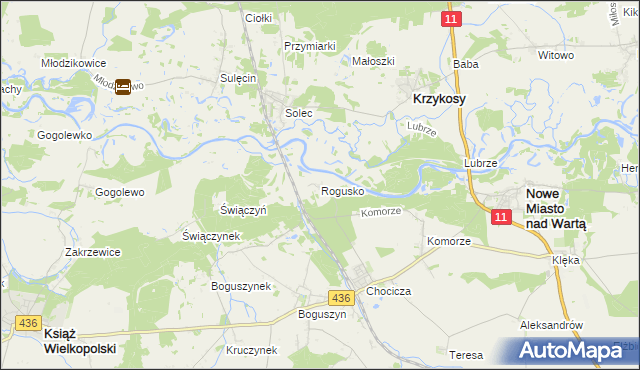 mapa Rogusko, Rogusko na mapie Targeo