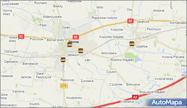 mapa Rokitno gmina Błonie, Rokitno gmina Błonie na mapie Targeo