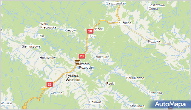 mapa Rozpucie, Rozpucie na mapie Targeo