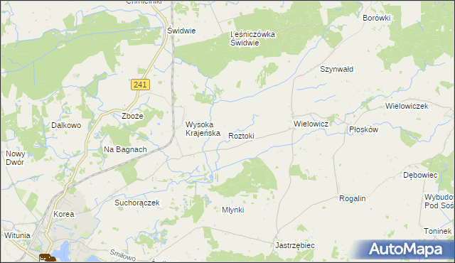 mapa Roztoki gmina Sośno, Roztoki gmina Sośno na mapie Targeo