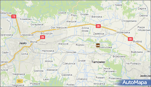 mapa Roztoki gmina Tarnowiec, Roztoki gmina Tarnowiec na mapie Targeo