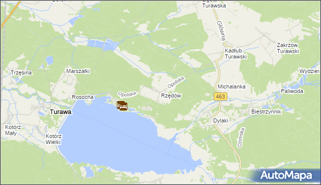 mapa Rzędów gmina Turawa, Rzędów gmina Turawa na mapie Targeo