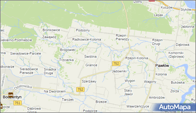 mapa Rzepinek gmina Pawłów, Rzepinek gmina Pawłów na mapie Targeo