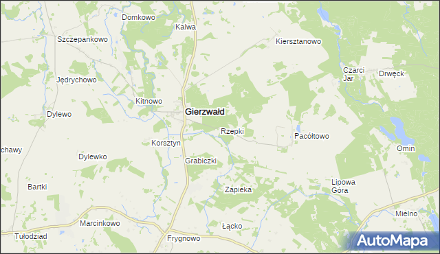 mapa Rzepki gmina Grunwald, Rzepki gmina Grunwald na mapie Targeo
