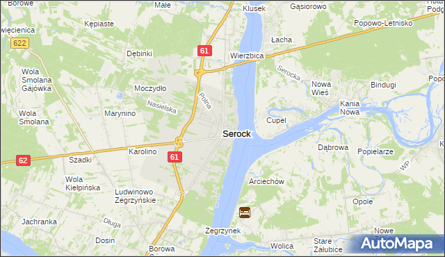 mapa Serock powiat legionowski, Serock powiat legionowski na mapie Targeo