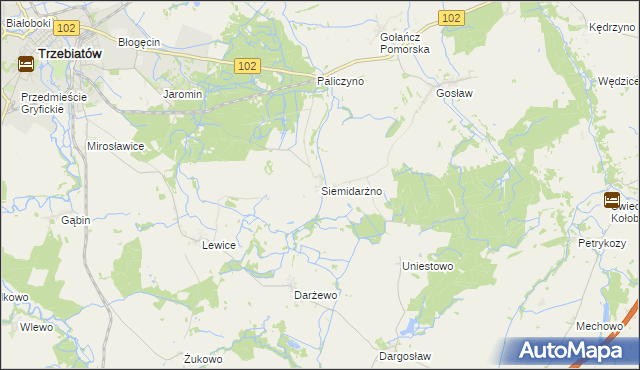 mapa Siemidarżno, Siemidarżno na mapie Targeo