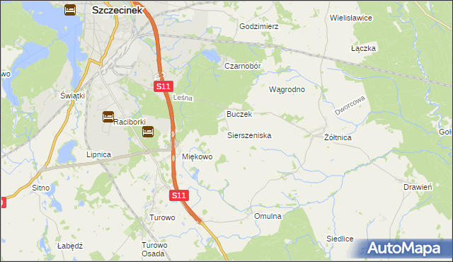 mapa Sierszeniska, Sierszeniska na mapie Targeo