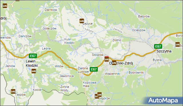 mapa Słoszów, Słoszów na mapie Targeo