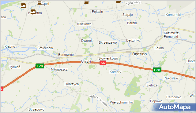 mapa Słowienkowo, Słowienkowo na mapie Targeo