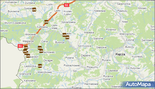 mapa Sól-Kiczora, Sól-Kiczora na mapie Targeo