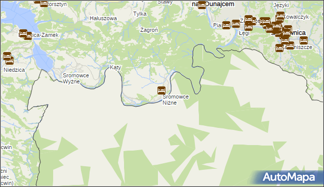 mapa Sromowce Niżne, Sromowce Niżne na mapie Targeo