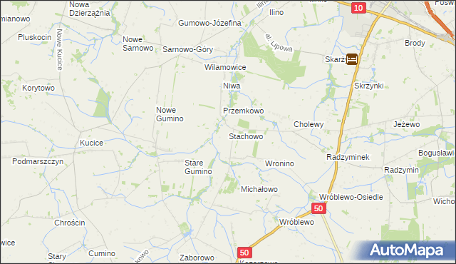 mapa Stachowo gmina Naruszewo, Stachowo gmina Naruszewo na mapie Targeo