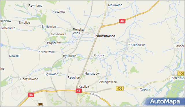 mapa Strobice, Strobice na mapie Targeo