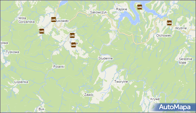 mapa Studenne, Studenne na mapie Targeo