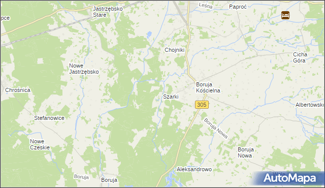 mapa Szarki gmina Nowy Tomyśl, Szarki gmina Nowy Tomyśl na mapie Targeo