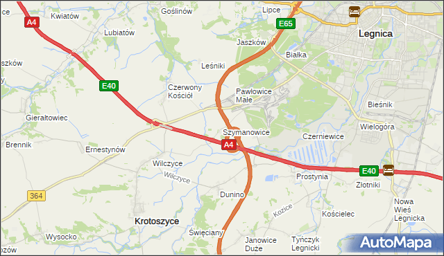 mapa Szymanowice gmina Krotoszyce, Szymanowice gmina Krotoszyce na mapie Targeo