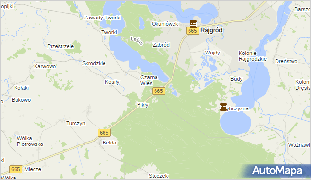 mapa Tama gmina Rajgród, Tama gmina Rajgród na mapie Targeo