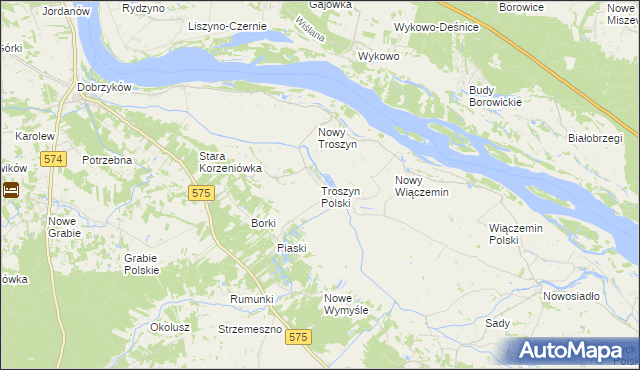 mapa Troszyn Polski, Troszyn Polski na mapie Targeo