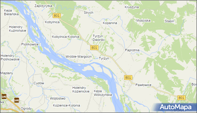 mapa Tyrzyn, Tyrzyn na mapie Targeo