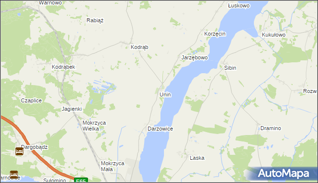 mapa Unin gmina Wolin, Unin gmina Wolin na mapie Targeo