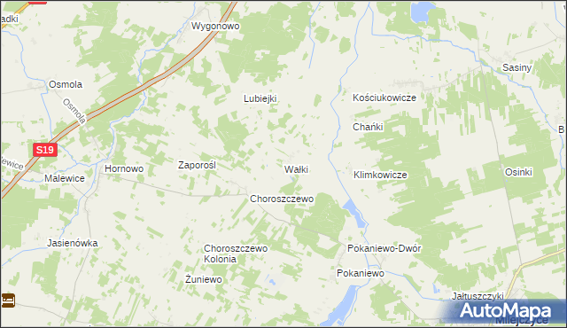 mapa Wałki gmina Milejczyce, Wałki gmina Milejczyce na mapie Targeo