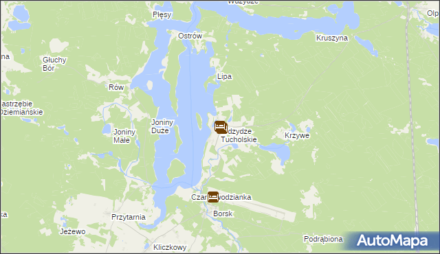 mapa Wdzydze Tucholskie, Wdzydze Tucholskie na mapie Targeo