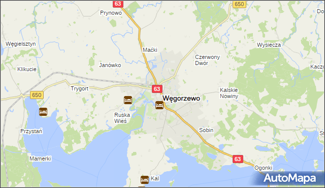 mapa Węgorzewo, Węgorzewo na mapie Targeo