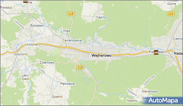 mapa Wejherowo, Wejherowo na mapie Targeo