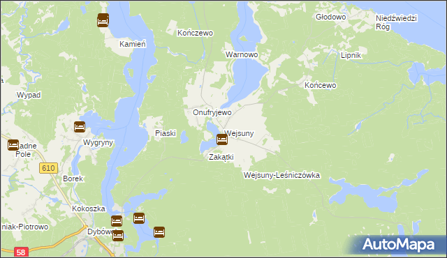 mapa Wejsuny, Wejsuny na mapie Targeo