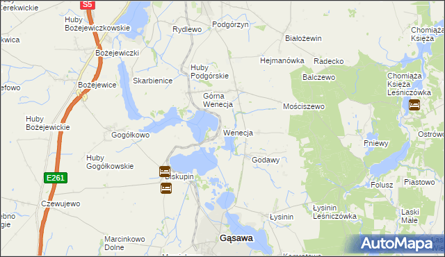 mapa Wenecja gmina Żnin, Wenecja gmina Żnin na mapie Targeo