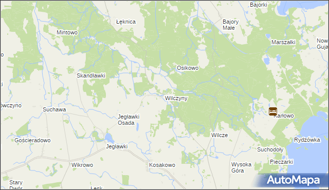 mapa Wilczyny, Wilczyny na mapie Targeo