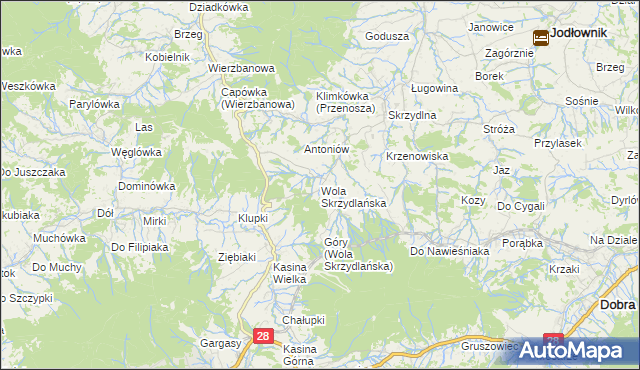 mapa Wola Skrzydlańska, Wola Skrzydlańska na mapie Targeo