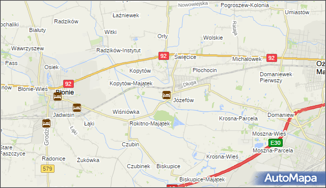 mapa Wolica gmina Ożarów Mazowiecki, Wolica gmina Ożarów Mazowiecki na mapie Targeo