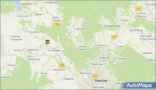 mapa Wólka Żabna, Wólka Żabna na mapie Targeo