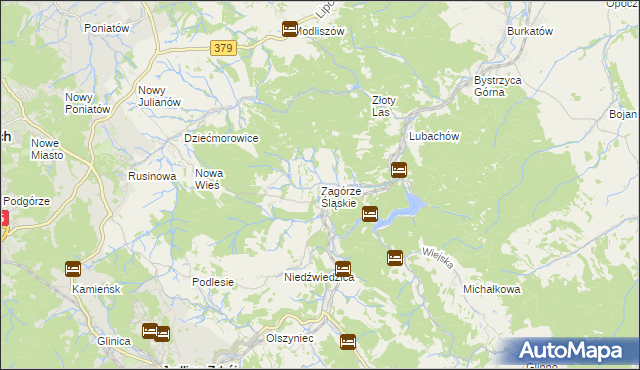 mapa Zagórze Śląskie, Zagórze Śląskie na mapie Targeo