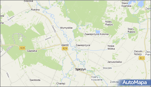 mapa Zawieprzyce, Zawieprzyce na mapie Targeo