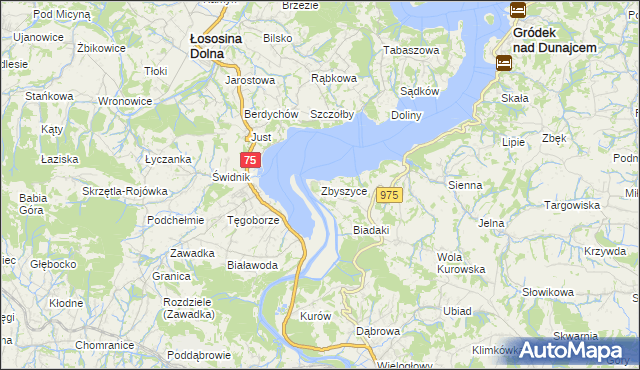 mapa Zbyszyce, Zbyszyce na mapie Targeo