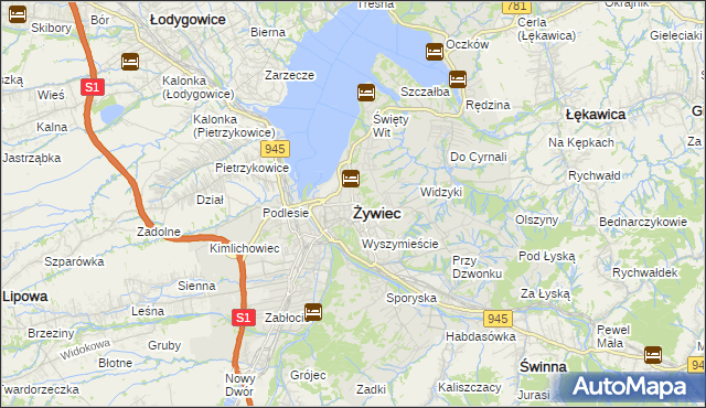 mapa Żywiec, Żywiec na mapie Targeo