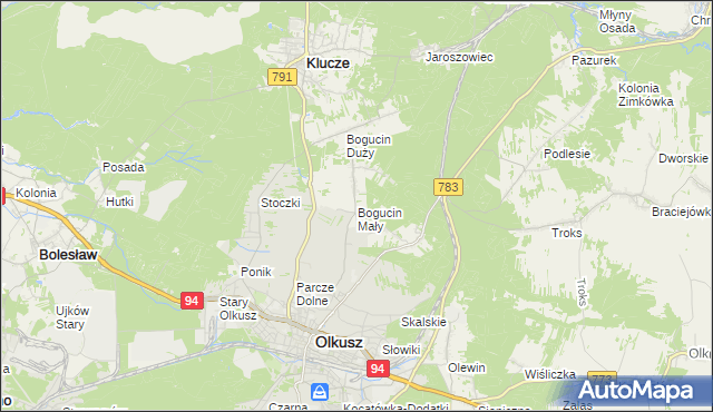 mapa Bogucin Mały, Bogucin Mały na mapie Targeo