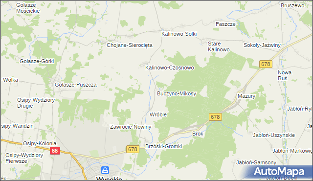 mapa Buczyno-Mikosy, Buczyno-Mikosy na mapie Targeo