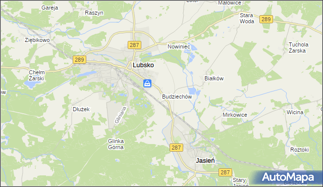 mapa Budziechów, Budziechów na mapie Targeo