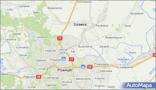 mapa Buszkowice gmina Żurawica, Buszkowice gmina Żurawica na mapie Targeo