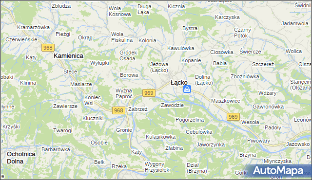 mapa Czerniec gmina Łącko, Czerniec gmina Łącko na mapie Targeo