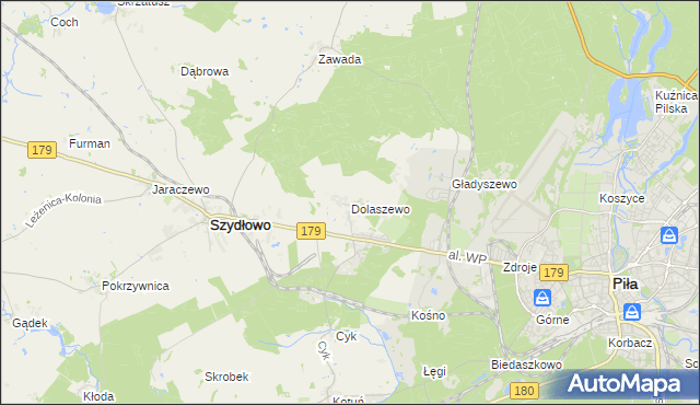 mapa Dolaszewo, Dolaszewo na mapie Targeo