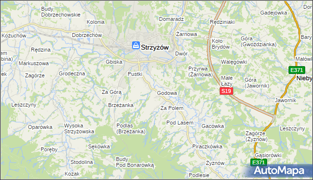 mapa Godowa, Godowa na mapie Targeo