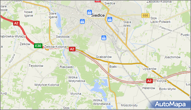 mapa Grabianów, Grabianów na mapie Targeo