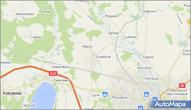 mapa Grzędzice, Grzędzice na mapie Targeo