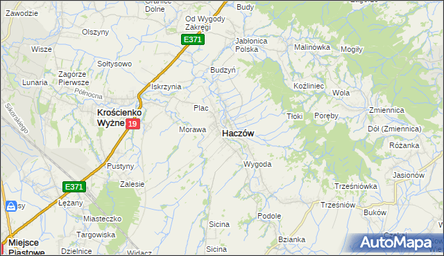 mapa Haczów, Haczów na mapie Targeo